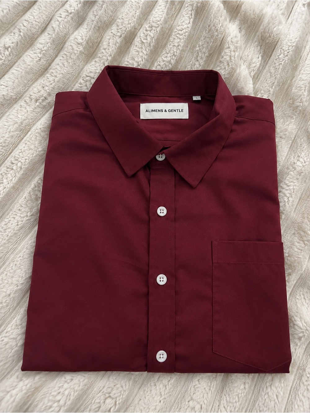 Burgundy Long-Sleeve Dress Shirt